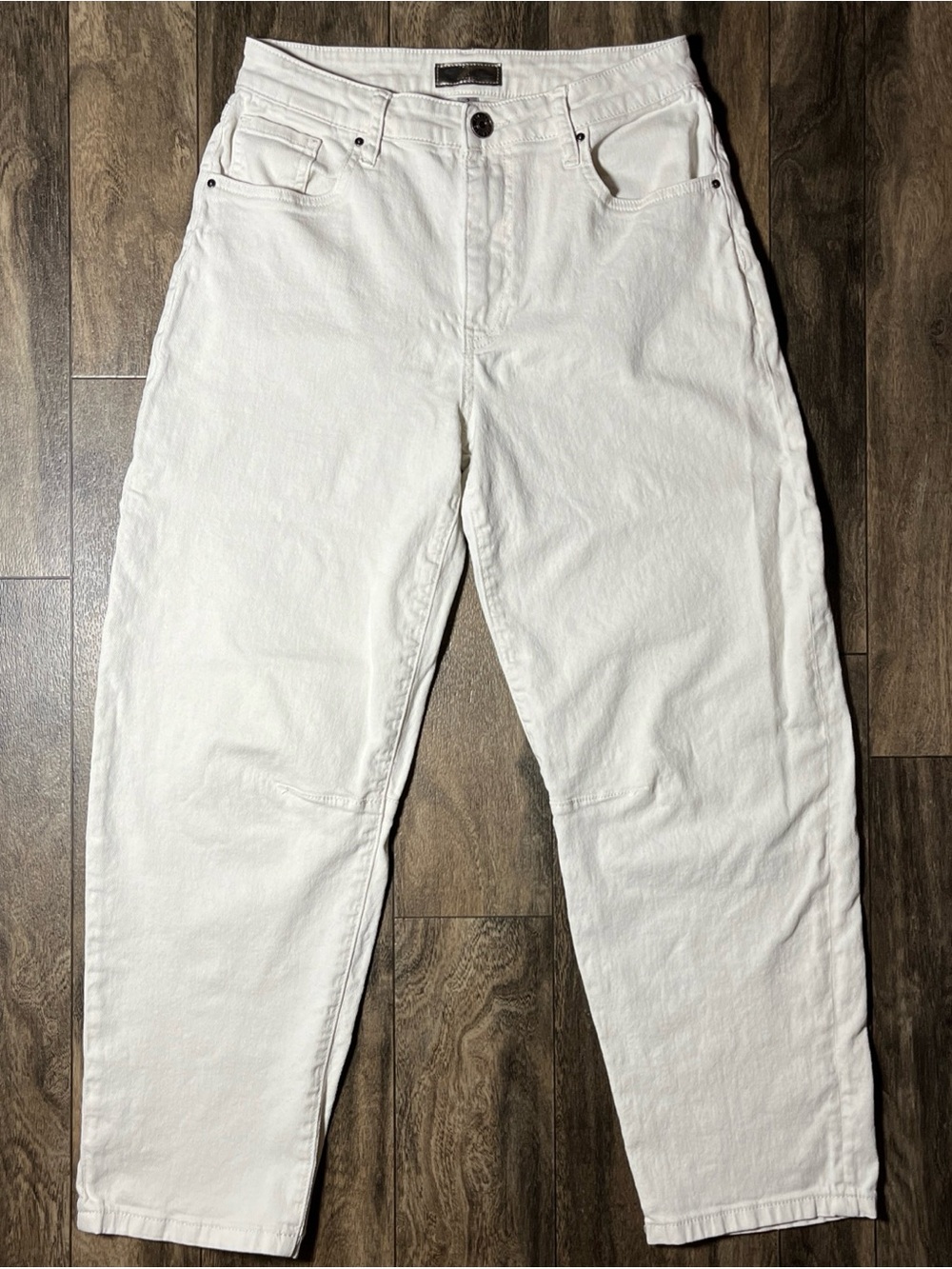 Kut from the Kloth Ashley Slouchy Barrel Jeans Womens 2 Ivory High Rise EUC